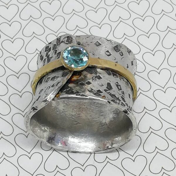 Silver and Gold Rustic Ring