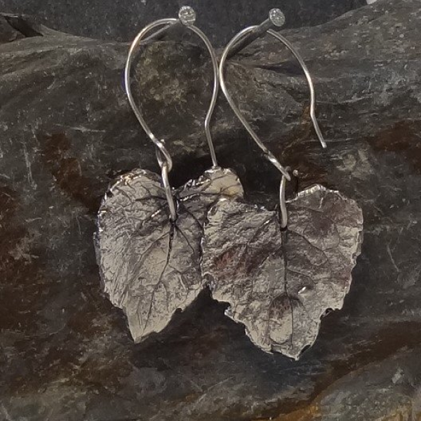 Handmade Silver Violet Earrings